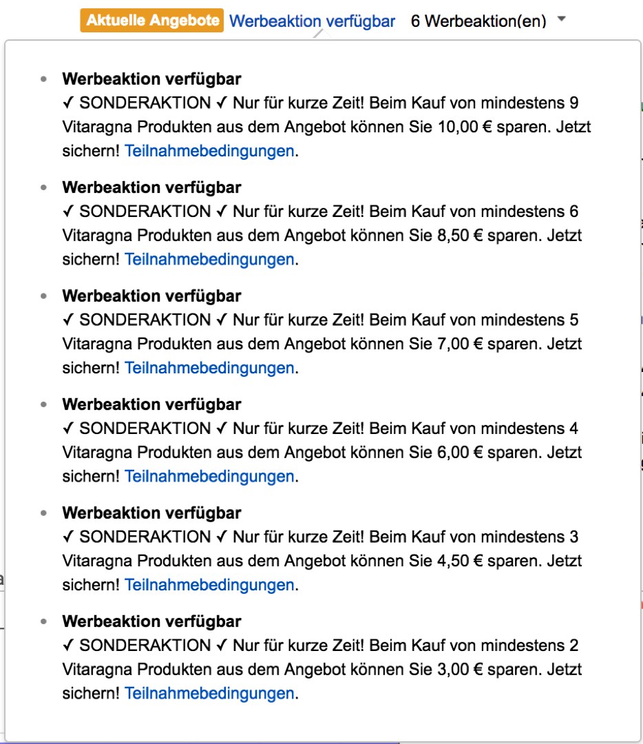 werbeaktionen vitaragna